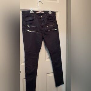 Zara Black Zippered Mens Skinny Jeans